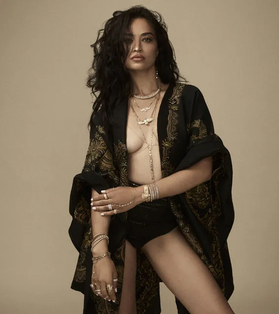 Shanina Shaik fuels “Endless Desire” in a new campaign for jewelry designer Jacquie Aiche on October 5, 2023. The stunning model poses seductively in low-cut lingerie and topless under a robe as she showcases the lates handmade fine jewelry from the LA-based designer in the “Endless Desire” campaign. (Photo by Jacquie Aiche/The Mega Agency)