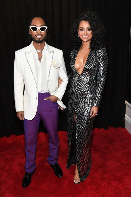 Miguel (L) and Nazanin Mandi attend the 61st Annual GRAMMY Awards at Staples Center on February 10, 2019 in Los Angeles, California. (Photo by Kevin Mazur/Getty Images for The Recording Academy)