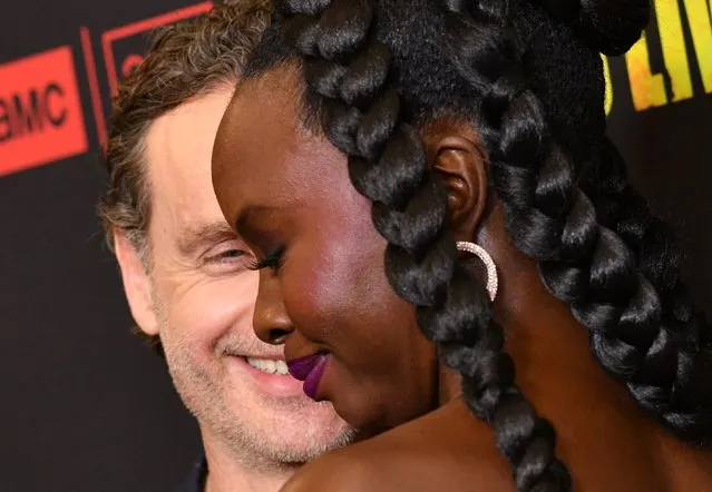 Zimbabwean-US actress and executive producer Danai Gurira (R) and British actor and executive producer Andrew Lincoln attend the special premiere event of AMC Networks' “The Walking Dead: The Ones Who Live” at the Linwood Dunn Theater in Los Angeles on February 7, 2024. (Photo by Chris Delmas/AFP Photo)