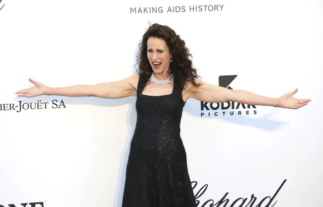 Actress Andie MacDowell poses for photographers upon arrival at the amfAR, Cinema Against AIDS, benefit at the Hotel du Cap-Eden-Roc, during the 72nd international Cannes film festival, in Cap d'Antibes, southern France, Thursday, May 23, 2019. (Photo by Vianney Le Caer/Invision/AP Photo)