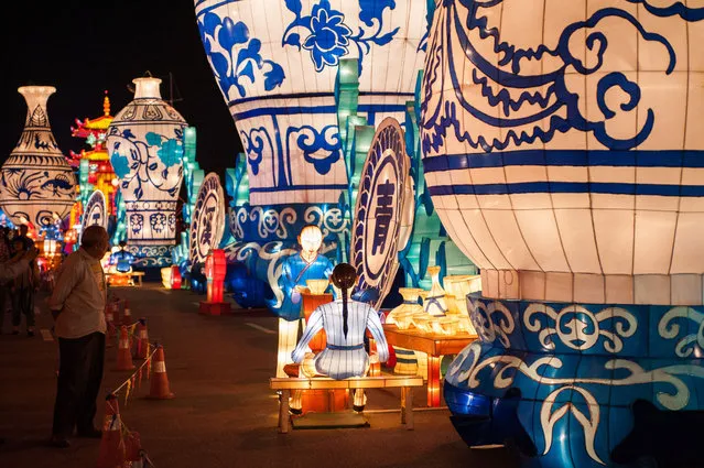 Creations on show at the Wajia lantern festival on September 11, 2015 in Yuxi, China. (Photo by Lyu Shuai/Xinhua Press/Corbis)