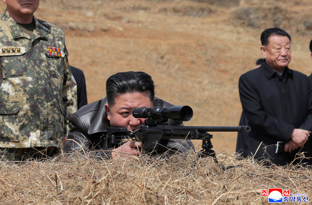 North Korean leader Kim Jong Un visits a military training base, in North Korea, in this handout picture released on April 5, 2025, by the Korean Central News Agency. (Photo by KCNA via Reuters)