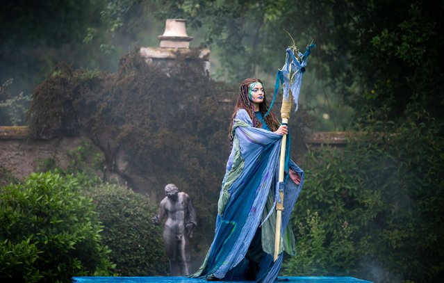 Students from Gordonstoun School on June 27, 2025 perform The Tempest at Innes House, UK, where the late Queen Elizabeth and Prince Philip would stay when they visited their sons, Charles, Andrew and Edward, when they were pupils. The house is owned by Edward Tennant, grandson of Sir Iain Tennant, who accompanied the young Prince Charles on his first day. (Photo by Michael Traill)