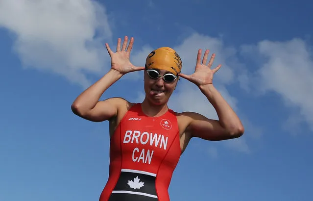 Joanna Brown of Canada during the Women's Triathlon on day one of the Gold Coast 2018 Commonwealth Games at Southport Broadwater Parklands on April 5, 2018 on the Gold Coast, Australia. (Photo by Athit Perawongmetha/Reuters)
