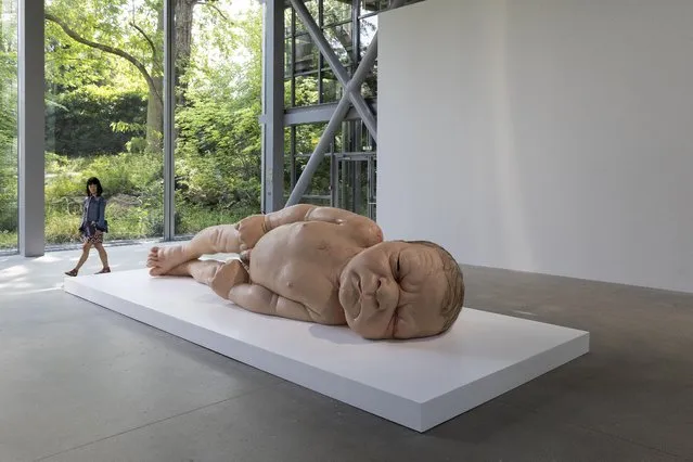 A View of the Work A Girl, 2006 of Artist Ron Mueck at Fondation Cartier on June 06, 2023 in Paris, France. (Photo by Luc Castel/Getty Images)