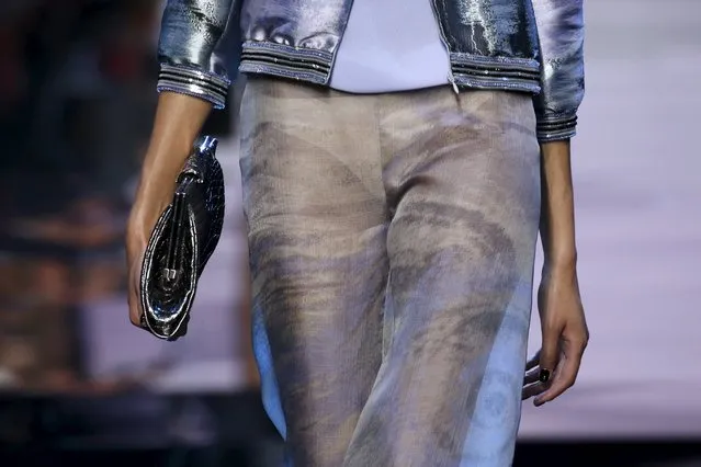 A model presents a creation by Italian designer Giorgio Armani as part of his Haute Couture Spring/Summer 2016 fashion show for Giorgio Armani Prive in Paris, France, January 26, 2016. (Photo by Benoit Tessier/Reuters)