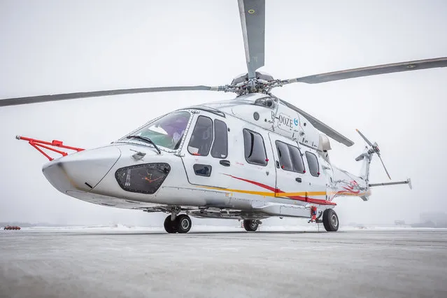 The Chinese AC352 helicopter is seen before making a maiden flight in Harbin, Heilongjiang province, China December 19, 2016. (Photo by Reuters/China Daily)