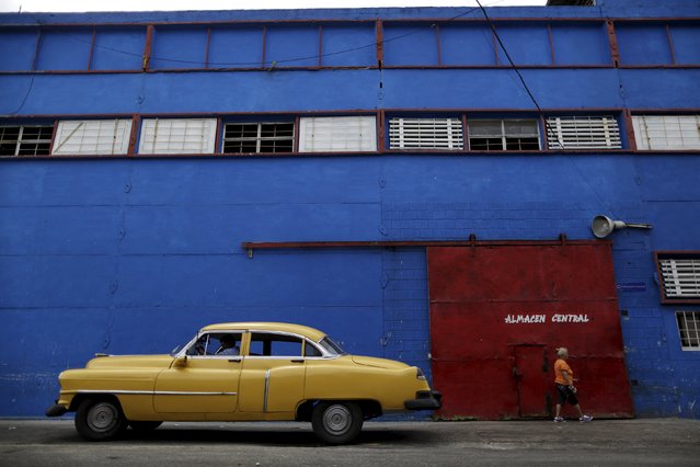 A vintage car is seen parked on a street in Havana, Cuba March 19, 2016. (Photo by Ueslei Marcelino/Reuters)