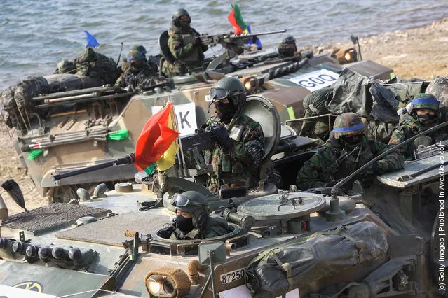 South Korean Army Operates Winter River Crossing Exercise