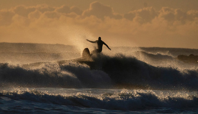 Surfers at Tynemouth Longsands beach on the North East coast on Wednesday, September 11, 2024. (Photo by Owen Humphreys/PA Images via Getty Images)