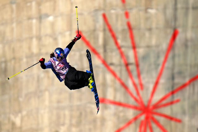 Mathilde Gremaud of Switzerland competes in the women's Freeski Big Air qualifying round during the FIS Snowboard & Freeski World Cup 2024 at the Shougang Park in Beijing, Friday, November 29, 2024. (Photo by Andy Wong/AP Photo)