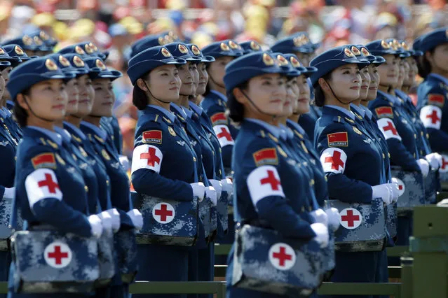 Chinese military medics take part in a  parade commemorating the 70th anniversary of Japan's surrender during World War II held in front of Tiananmen Gate in Beijing, Thursday, September 3, 2015. (Photo by Ng Han Guan/AP Photo)