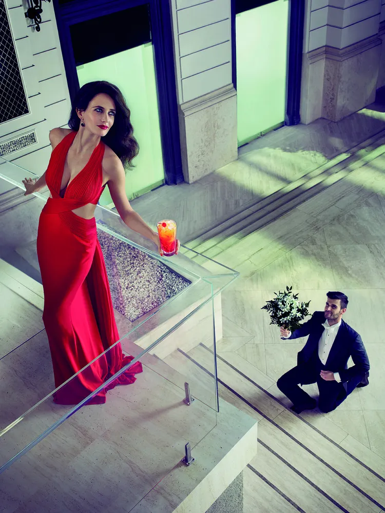 Eva Green Dazzles in Red in Campari Calendar 2015 Dubbed “Mythology Mixology”