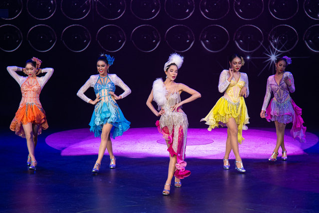 Dancers seen performing on the stage during the 50th anniversary of The Tiffany's Show Pattaya at Pattaya on July 3, 2025. (Photo by ZUMAPRESS.com/The Mega Agency)