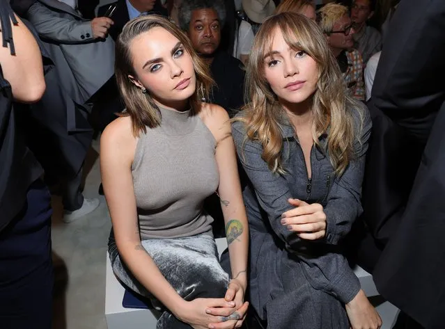 Models Cara Delevingne and Suki Waterhouse attend the Fendi Spring Summer 2024 fashion show on September 20, 2023 in Milan, Italy. (Photo by Jacopo M. Raule/Getty Images for Fendi)