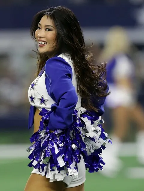 Dallas Cowboys cheerleader Yuko Kawata of Japan performs during a game against the Detroit Lions at AT&T Stadium on December 26, 2016 in Arlington, Texas. (Photo by Ronald Martinez/Getty Images)