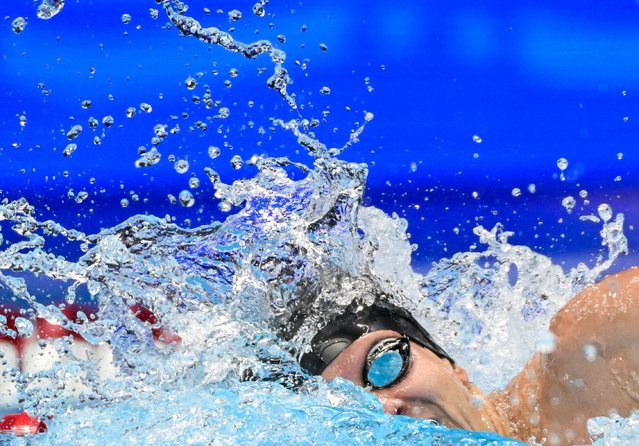 Colby Mefford swims in the 200 meter freestyle preliminary rounds during the 2024 U.S. Olympic Team Trials in Indianapolis, Indiana on June 17, 2024. (Photo by Robert Goddin/USA TODAY Sports)