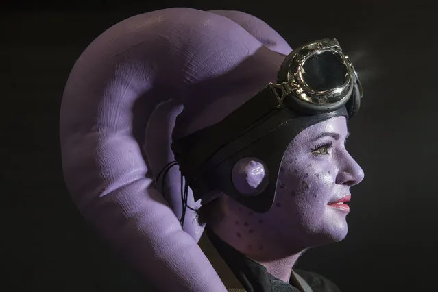 Kyle Blehm, of Sacramento, Calif. is dressed as Star Wars character Twi'lek during day two of the 2015 San Diego Comic-Con International, Friday, July 10, 2015, in San Diego. (Photo by Kevin Sullivan/The Orange County Register via AP Photo)