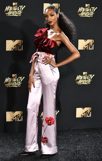 Jourdan Dunn arrives at the 2017 MTV Movie And TV Awards at The Shrine Auditorium on May 7, 2017 in Los Angeles, California. (Photo by Rob Latour/Rex Features/Shutterstock)