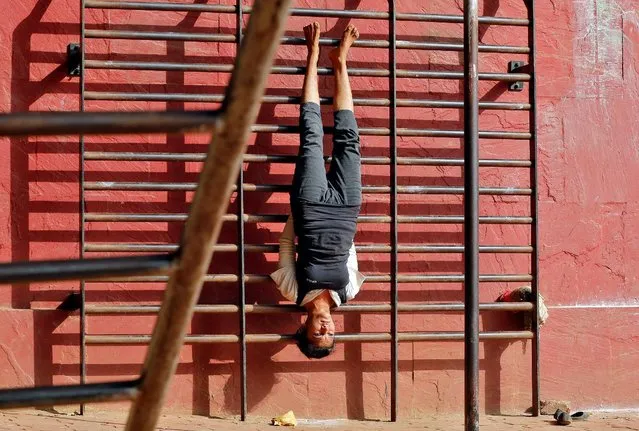 A woman exercises at an outdoor gymnasium in Mumbai, India June 9, 2016. (Photo by Shailesh Andrade/Reuters)