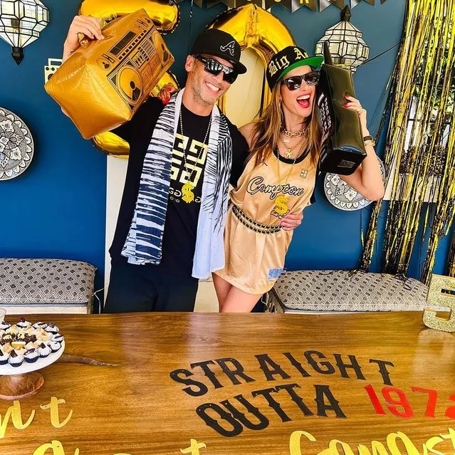 Brazilian model Alessandra Ambrosio celebrates her boyfriend Richard Lee's 50th birthday with a themed bash in the second decade of June 2022. (Photo by alessandraambrosio/Instagram)