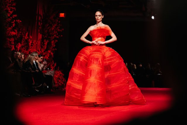 Canadian fashion model Coco Rocha at Christian Siriano Fall RTW 2025 fashion show as part of New York Fashion Week held at Chelsea Industrial on February 06, 2025 in New York, New York. (Photo by Nina Westervelt/WWD via Getty Images)