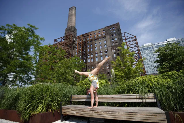 Samantha Sweet from Williamsburg poses for a photo at Domino Park in Brooklyn on June 10, 2020. (Photo by Brian Zak/The New York Post)