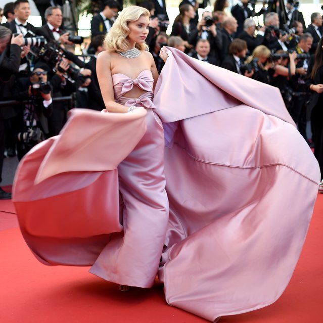 Swedish model Elsa Hosk poses as she arrives on May 12, 2018 for the screening of the film “Girls of the Sun (Les Filles du Soleil)” at the 71 st edition of the Cannes Film Festival in Cannes, southern France. (Photo by Antony Jones/Getty Images)