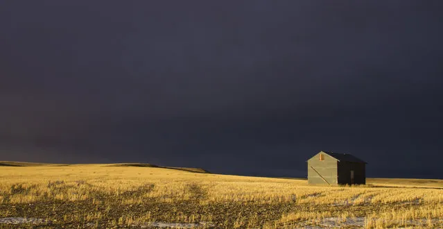 “Troubled Skies”. An impending storm moving in over a beautifully lit field in the evening in Montana, USA. (Photo and caption by James Lam/National Geographic Traveler Photo Contest)