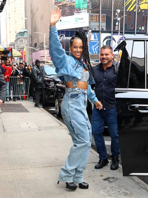American singer-songwriter Alicia Keys is seen leaving “Good Morning America” on June 07, 2023 in New York City. (Photo by Jason Howard/Bauer-Griffin/GC Images)