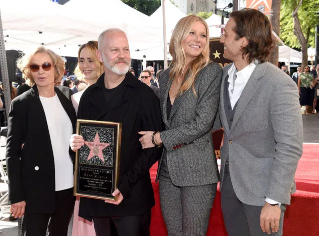 (L-R) Jessica Lange, Sarah Paulson, Ryan Murphy, Gwyneth Paltrow and Brad Falchuk attend the ceremony honoring Ryan Murphy with star on the Hollywood Walk of Fame on December 4, 2018 in Hollywood, California. (Photo by Axelle/Bauer-Griffin/FilmMagic)