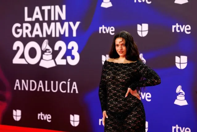 Spanish singer-songwriter Rosalia poses on the red carpet during the 24th Annual Latin Grammy Awards show in Seville, Spain on November 16, 2023. (Photo by Marcelo del Pozo/Reuters)