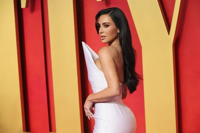 American media personality and socialite Kim Kardashian attending the Vanity Fair Oscar Party held at the Wallis Annenberg Center for the Performing Arts in Beverly Hills, Los Angeles, California, USA on Sunday, March 10, 2024. (Photo by Danny Moloshok/Reuters)