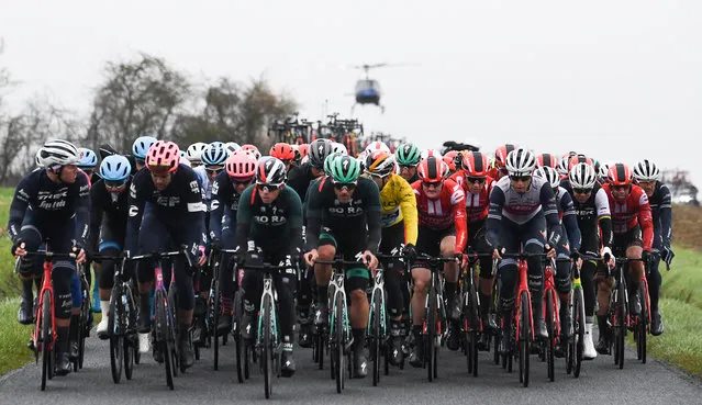 The pack rides during the 212,5 km 3rd stage of the 78th Paris – Nice cycling race stage between Chalette-sur-Loing and La Chatre, on March 10, 2020. (Photo by Alain Jocard/AFP Photo)