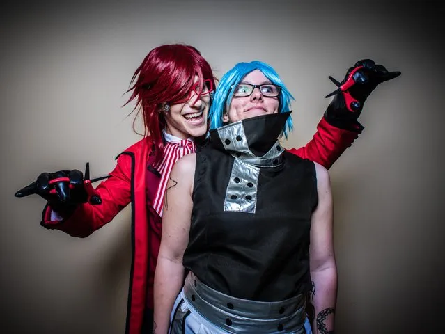 Luna Steinman (left), aka “Grell Sutcliff” (cq), and Tiffani Tefft (cq), aka “Black Star”, both of Ft. Wayne, IN in Baltimore, MD on July 8, 2016. (Photo by Andre Chung/The Washington Post)