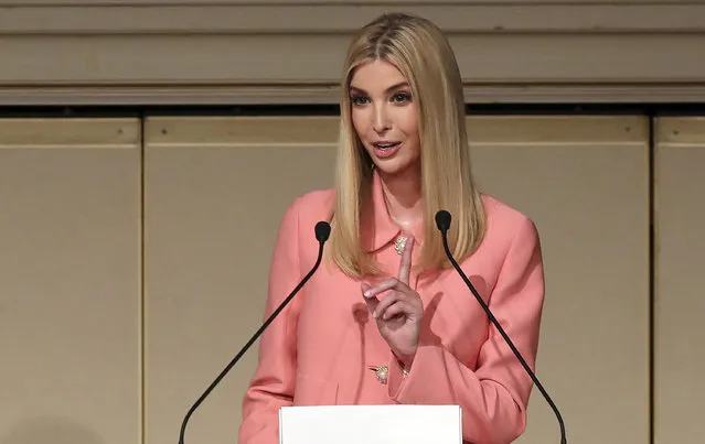 Ivanka Trump, the daughter and advisor to U.S. President Donald Trump, delivers a speech at World Assembly for Women: WAW! 2017 conference in Tokyo Friday, November 3, 2017. (Photo by Eugene Hoshiko/AP Photo)