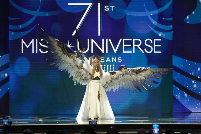 Miss Ukraine, Viktoriia Apanasenko walks onstage during The 71st Miss Universe Competition National Costume Show at New Orleans Morial Convention Center on January 11, 2023 in New Orleans, Louisiana. (Photo by Josh Brasted/Getty Images)
