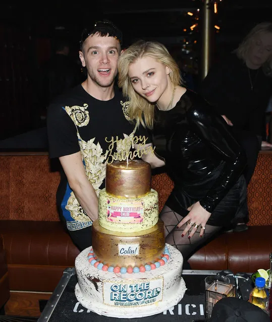 Chloe Grace Moretz (R) and her brother Colin Moretz (L) celebrate their birthday at On The Record Speakeasy And Club In Park MGM as Mark Ronson Launches his DJ Residency on February 2, 2019 in Las Vegas, Nevada. (Photo by Denise Truscello/Getty Images for Park MGM)