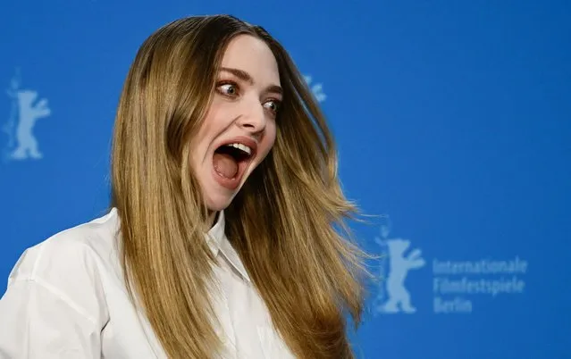 US actress Amanda Seyfried poses for a photo call for the film “Seven Veils” presented in the Berlinale Special Gala section at the 74th Berlinale, Europe's first major film festival of the year, in Berlin on February 22, 2024. (Photo by Tobias Schwarz/AFP Photo)