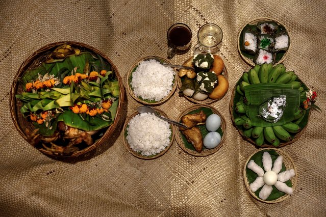 Offerings are arranged at the village leader's house, during a ritual for the Yadnya Kasada festival in Jetak village, East Java, Indonesia, on June 22, 2024. (Photo by Willy Kurniawan/Reuters)