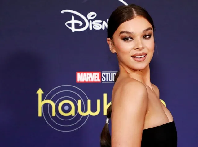 American actress Hailee Steinfeld poses for a picture during the premiere of the television series Hawkeye at El Capitan theatre in Los Angeles, California, U.S. November 17, 2021. (Photo by Mario Anzuoni/Reuters)