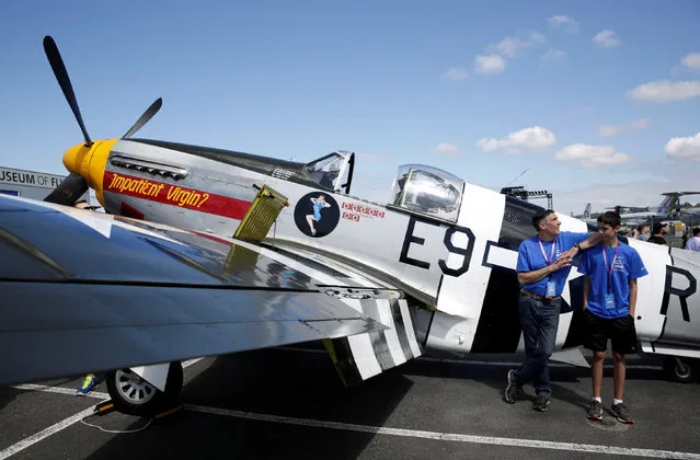 A North American P-51B Mustang airplane is among the historic aircraft displayed at an event marking the centennial of The Boeing Company in Seattle, Washington July 15, 2016. (Photo by Jason Redmond/Reuters)