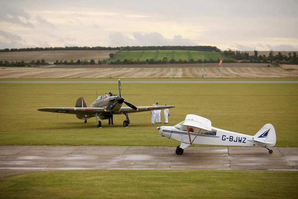 A Hawker Hurricane on Display Before it Goes Up for Auction at Bonhams