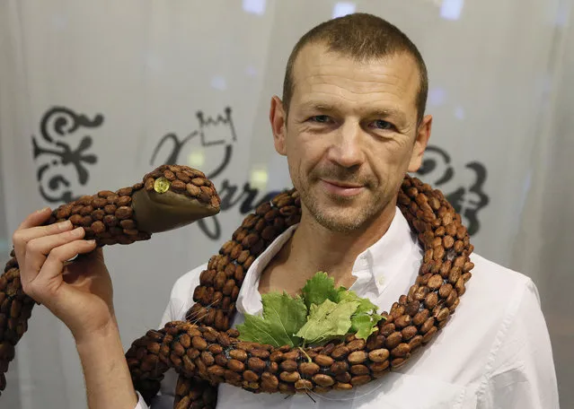 Chocolate maker Frederic Marr poses on October 29, 2014 at the Paris Chocolate fair (Salon du Chocolat). (Photo by Patrick Kovarik/AFP Photo)