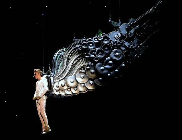 Justin Bieber performs in Charlotte, N.C., January 22, 2013. (Photo by Jeff Siner/The Charlotte Observer)