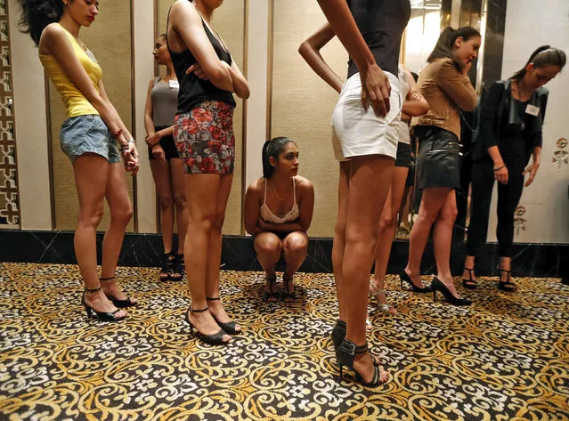 Models wait for their turn to be judged during auditions for the upcoming Lakme Fashion Week in Mumbai February 12, 2015. (Photo by Shailesh Andrade/Reuters)