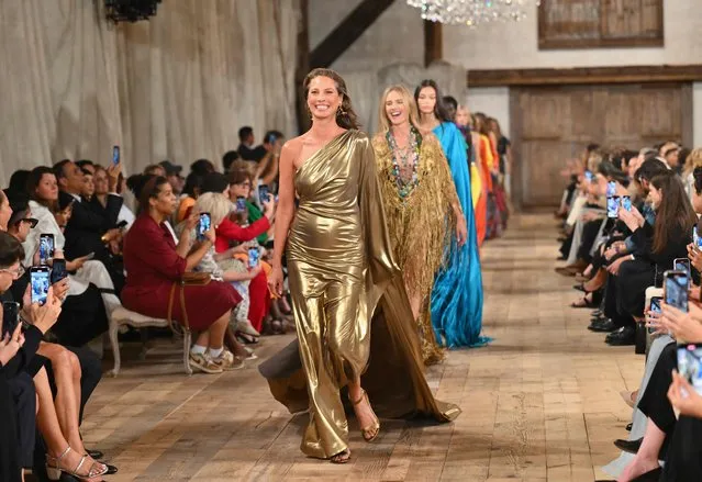 US model Christy Turlington walks the runway for the Ralph Lauren Spring Summer 2024 runway show during New York Fashion Week in New York on September 8, 2023. (Photo by Angela Weiss/AFP Photo)