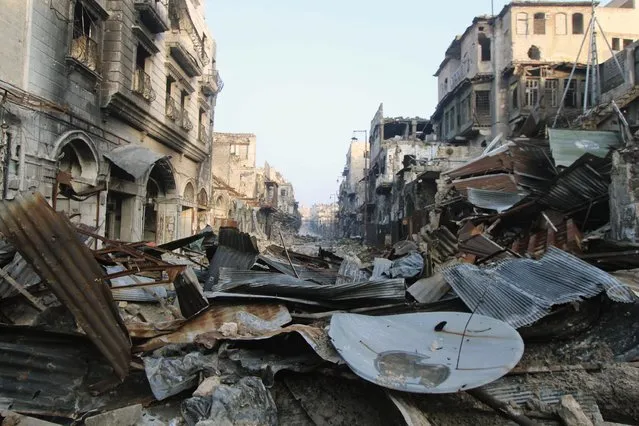 A general view shows damage in Bab Al-Nasr neighbourhood of Old Aleppo January 17, 2015. (Photo by Abdalrhman Ismail/Reuters)