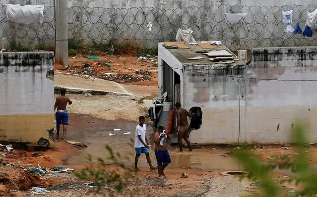 Inmates are pictured during an uprising at Alcacuz prison in Natal, Rio Grande do Norte state, Brazil, January 23, 2017. (Photo by Nacho Doce/Reuters)