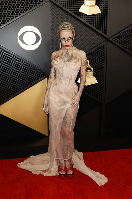 American rapper Doja Cat attends the 66th GRAMMY Awards at Crypto.com Arena on February 04, 2024 in Los Angeles, California. (Photo by Frazer Harrison/Getty Images)